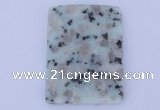 NGP636 5pcs 35*45mm rectangle kiwi stone pendants wholesale