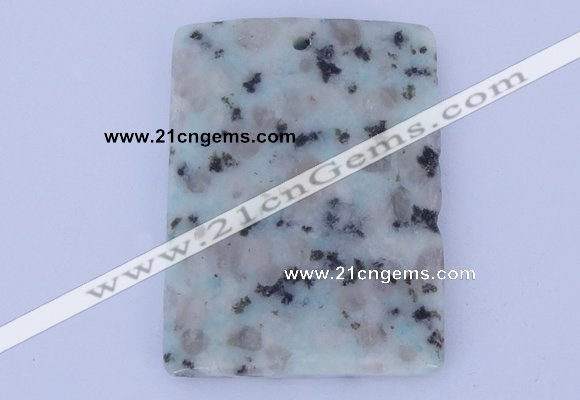 NGP636 5pcs 35*45mm rectangle kiwi stone pendants wholesale