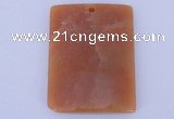 NGP637 5pcs 33*45mm rectangle red aventurine gemstone pendants