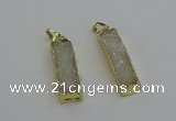 NGP6378 10*40mm - 11*42mm rectangle druzy agate pendants