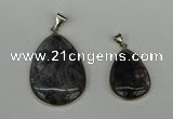 NGP6385 18*25mm - 30*40mm flat teardrop agate pendants