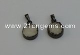 NGP6392 15mm - 16mm coin druzy agate gemstone pendants