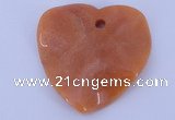 NGP640 5pcs 50*50mm heart red aventurine gemstone pendants