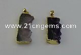 NGP6400 18*30mm - 25*40mm freeform druzy amethyst pendants