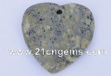 NGP641 5pcs 50*50mm heart kambaba jasper gemstone pendants