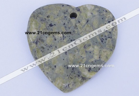 NGP641 5pcs 50*50mm heart kambaba jasper gemstone pendants