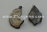 NGP6414 30*35mm - 35*40mm freeform plated druzy agate pendants