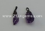 NGP6420 12*28mm - 15*30mm nuggets amethyst gemstone pendants