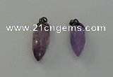 NGP6432 12*24mm - 15*30mm faceted bullet amethyst pendants