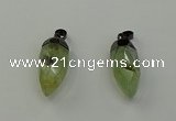 NGP6433 12*24mm - 15*30mm faceted bullet green rutilated quartz pendants