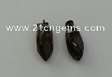 NGP6435 12*24mm - 15*30mm faceted bullet smoky quartz pendants