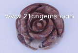 NGP644 2pcs 12*48mm flower Chinese picture jasper gemstone pendants