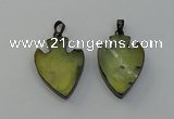 NGP6456 22*28mm - 25*35mm arrowhead green rutilated quartz pendants