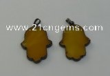 NGP6472 30*40mm hamsahand agate gemstone pendants wholesale