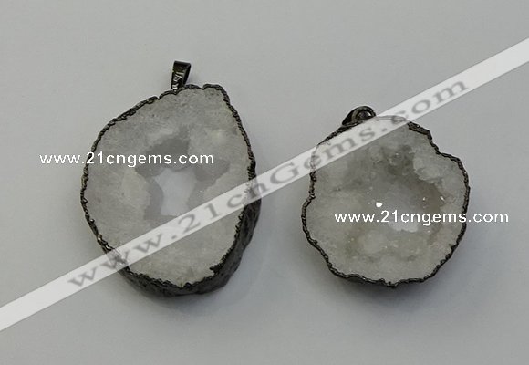 NGP6480 30*35mm - 35*45mm freeform druzy agate gemstone pendants