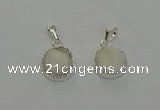NGP6508 15mm - 16mm coin druzy agate pendants wholesale