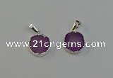 NGP6510 15mm - 16mm coin druzy agate pendants wholesale