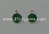 NGP6514 15mm - 16mm coin druzy agate pendants wholesale