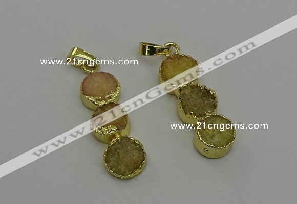 NGP6529 10*32mm druzy agate gemstone pendants wholesale