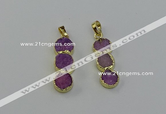 NGP6531 10*32mm druzy agate gemstone pendants wholesale