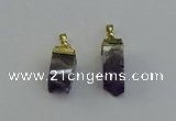 NGP6557 10*20mm - 11*30mm sticks druzy amethyst pendants