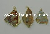 NGP6561 30*40mm - 45*55mm freeform serpentine jasper pendants