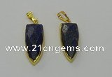 NGP6564 12*35mm - 15*40mm arrowhead lapis lazuli pendants