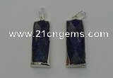 NGP6566 14*30mm - 15*38mm faceted rectangle lapis lazuli pendants