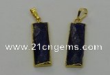 NGP6567 14*30mm - 15*38mm faceted rectangle lapis lazuli pendants