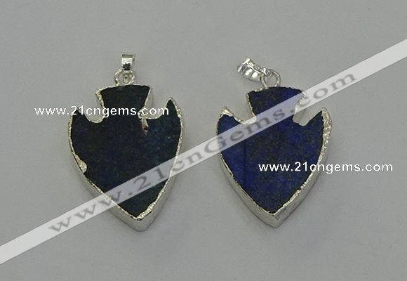 NGP6569 22*28mm - 25*35mm arrowhead lapis lazuli pendants