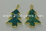 NGP6578 30*40mm - 32*40mm Christmas tree sea sediment jasper pendants