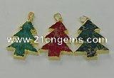 NGP6581 30*40mm - 32*40mm Christmas tree sea sediment jasper pendants