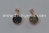 NGP6600 15mm - 16mm coin druzy agate gemstone pendants