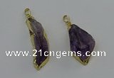 NGP6602 15*50mm - 25*45mm freeform druzy amethyst pendants