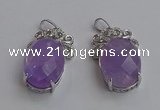 NGP6630 18*25mm faceted oval light amethyst gemstone pendants