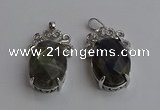 NGP6640 18*25mm faceted oval labradorite gemstone pendants