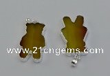 NGP6652 22*38mm Animal or V-shaped agate gemstone pendants