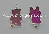 NGP6654 22*38mm Animal or V-shaped agate gemstone pendants