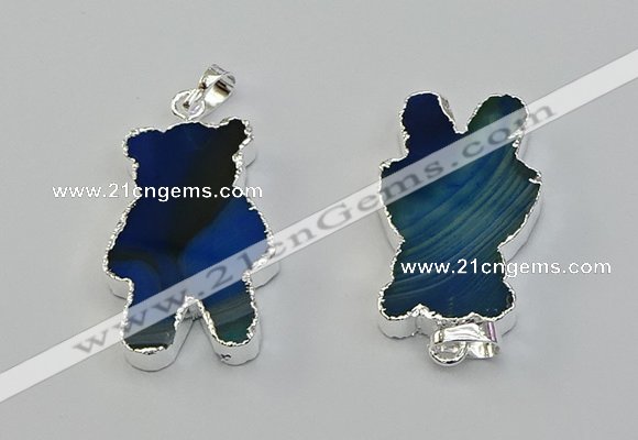 NGP6655 22*38mm Animal or V-shaped agate gemstone pendants