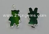 NGP6656 22*38mm Animal or V-shaped agate gemstone pendants