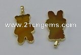 NGP6660 22*38mm Animal or V-shaped agate gemstone pendants