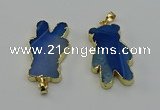 NGP6663 22*38mm Animal or V-shaped agate gemstone pendants