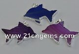 NGP6675 28*42mm - 30*45mm dolphin agate gemstone pendants