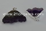 NGP6677 22*30mm - 25*35mm freeform druzy amethyst pendants