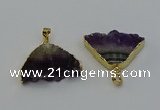 NGP6678 22*30mm - 25*35mm freeform druzy amethyst pendants