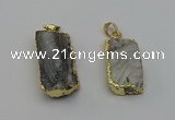 NGP6683 16*28mm - 18*35mm freeform druzy agate pendants