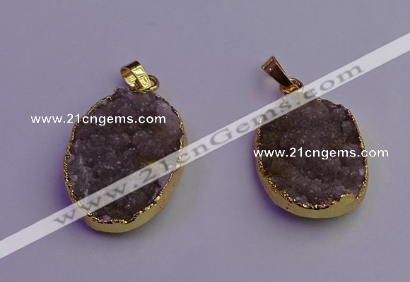 NGP6685 20*30mm - 22*32mm freeform druzy agate gemstone pendants