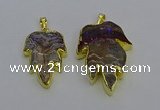 NGP6689 25*30mm - 30*40mm leaf agate gemstone pendants wholesale