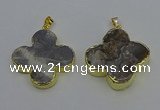 NGP6697 35*35mm - 40*40mm flower agate gemstone pendants