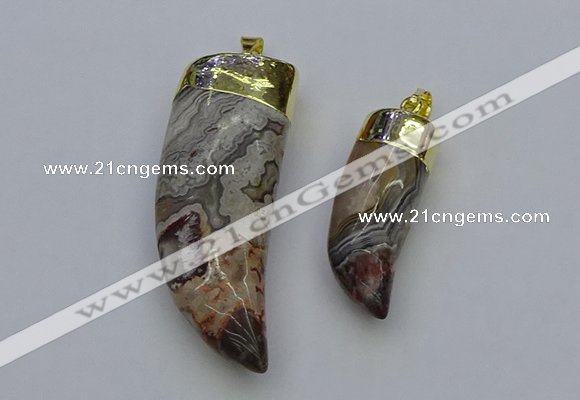 NGP6703 15*35mm - 20*50mm horn agate gemstone pendants